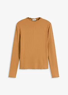 Ribbstickad topp med figurnära passform, bonprix