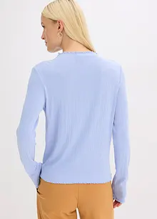 Ribbstickad topp med figurnära passform, bonprix