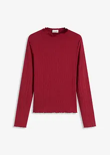 Ribbstickad topp med figurnära passform, bonprix