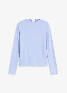 Ribbstickad topp med figurnära passform, bonprix