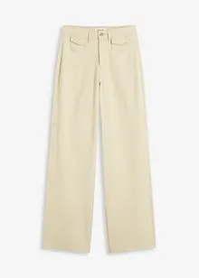 Twillbyxa med hög midja och påsydda fickor, bonprix