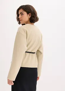 Oversizekavaj med yllelook och skärp, bonprix