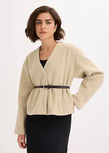 Oversizekavaj med yllelook och skärp, bonprix