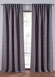 Ogenomskinlig gardinlängd med melerad struktur (1-pack), bonprix