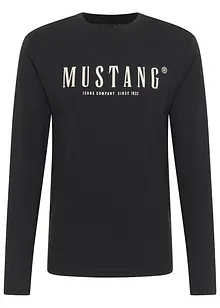 Långärmad tröja av ren bomull med Mustang Asheville-tryck, Mustang Jeans