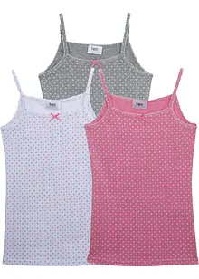 Linne med mjuk bomull och satinrosett (3-pack), bonprix