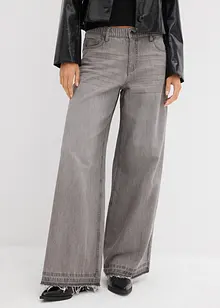 Wide Leg Jeans Mid Waist, med bekväm midja, bonprix