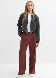 Vid byxa med yllelook, bonprix