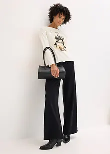 Långärmad topp i bomullsstretch, bonprix