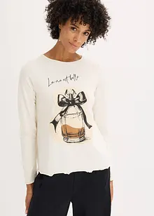 Långärmad topp i bomullsstretch, bonprix