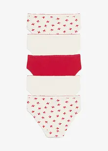 Trosa av mjukt, ribbat material med satinrosett (5 par), bonprix