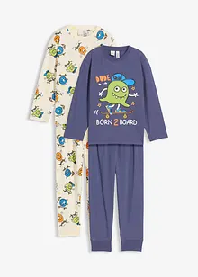 Pyjamas i ren ekologisk bomull (4 delar), bonprix