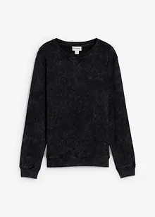 Sweatshirt med tvättad look i ekologisk bomull, bonprix