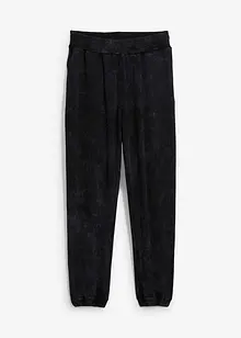 Sweatbyxa med tvättade effekter, av ekologisk bomull, Loose Fit, bonprix