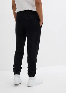 Sweatbyxa med tvättade effekter, av ekologisk bomull, Loose Fit, bonprix
