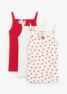 Linne av mjukt ribbat material med satinrosett (3-pack), bonprix
