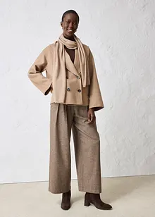 Finstickad halsduk med merinoull, bonprix