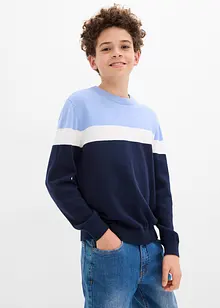 Finstickad tröja i ren bomull för barn, bonprix