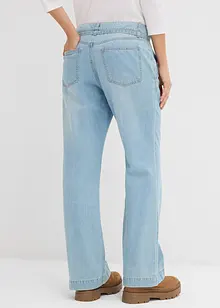 Wide Leg Jeans medelhög midja och skärp, bonprix
