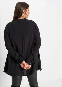 Blus med knappslå och pärlemorknappar, bonprix
