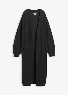 Stickad långkofta med nedhasade axlar, bonprix