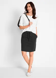 Kjol i ekologisk bomull med stretch, bonprix