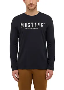 Långärmad tröja av ren bomull med Mustang Asheville-tryck, Mustang Jeans