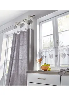 Cafégardin med hjärtmönster, ekologisk bomull, bonprix