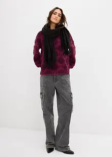 Stickad tröja i fyrkantig modell, bonprix