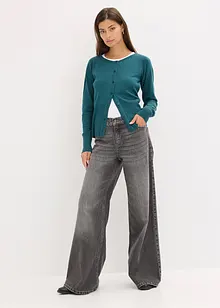 Finstickad cardigan av viskos med mjukt fall, bonprix