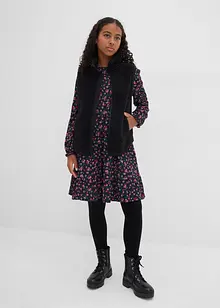 Jerseyklänning av krinklat material, bonprix