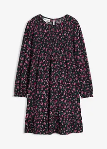 Jerseyklänning av krinklat material, bonprix