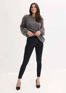 Sömlösa termoleggings med mjuk insida och hundtandsmönster, bonprix