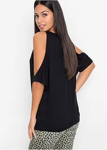 Cold shoulder-topp i viskos, bonprix