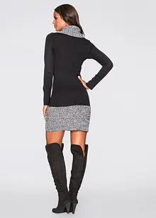 Figurframhävande stickad klänning med sjalkrage, bonprix