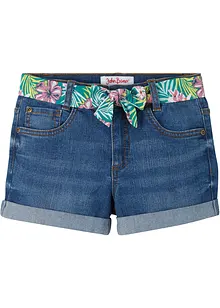 Stretchiga jeansshorts med skärp, bonprix