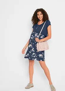Blommig mamma-/amningsklänning i jersey, bonprix