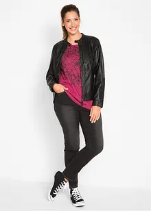 Topp i flamgarn, kortärmad, bonprix