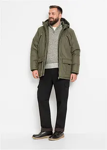 Stretchig termocargobyxa, normal passform, raka ben, bonprix