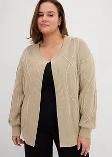 Cardigan med flätmönster, bonprix