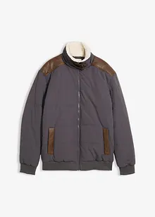 Vattenavvisande täckjacka med detaljer i skinnimitation, bonprix