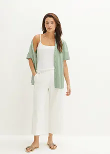 Vadlånga culotter i linnemix, bonprix