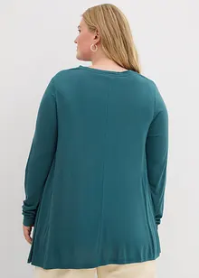 Långärmad viskostopp med utställd nederkant, bonprix