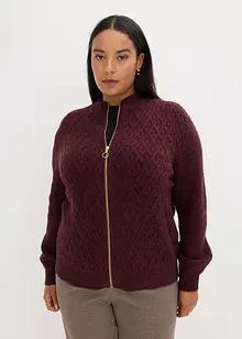 Cardigan med flätstickning, bonprix