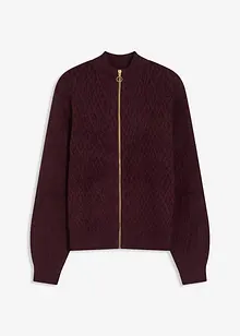 Cardigan med flätstickning, bonprix