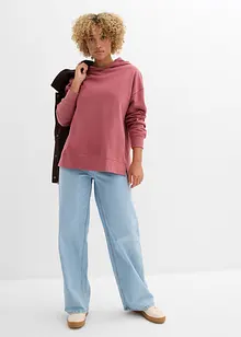 Sweatshirt med huva i ren bomull, bonprix