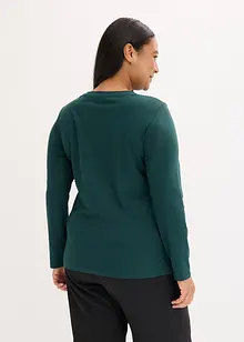 Långärmad topp med rosmotiv, bonprix