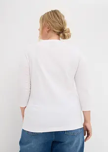 Topp med 3/4-ärmar, ekologisk bomull, bonprix