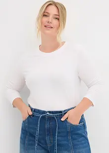 Topp med 3/4-ärmar, ekologisk bomull, bonprix