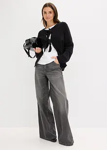 Stickad kofta i bomullsmix, bonprix